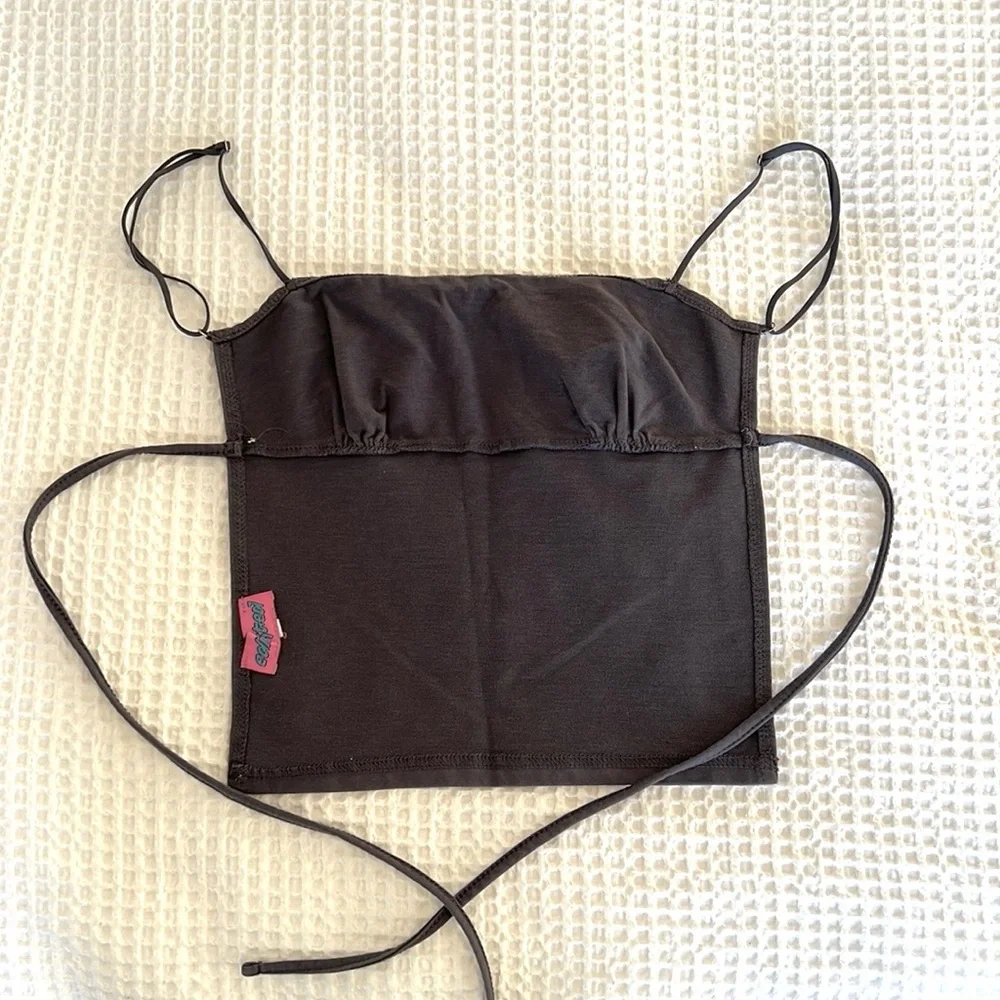Edikted Jinx Open-Back Gray Top Size Small - Picture 5 of 5
